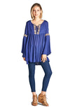 Embroidered Bell Sleeve Top