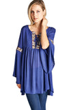 Embroidered Bell Sleeve Top