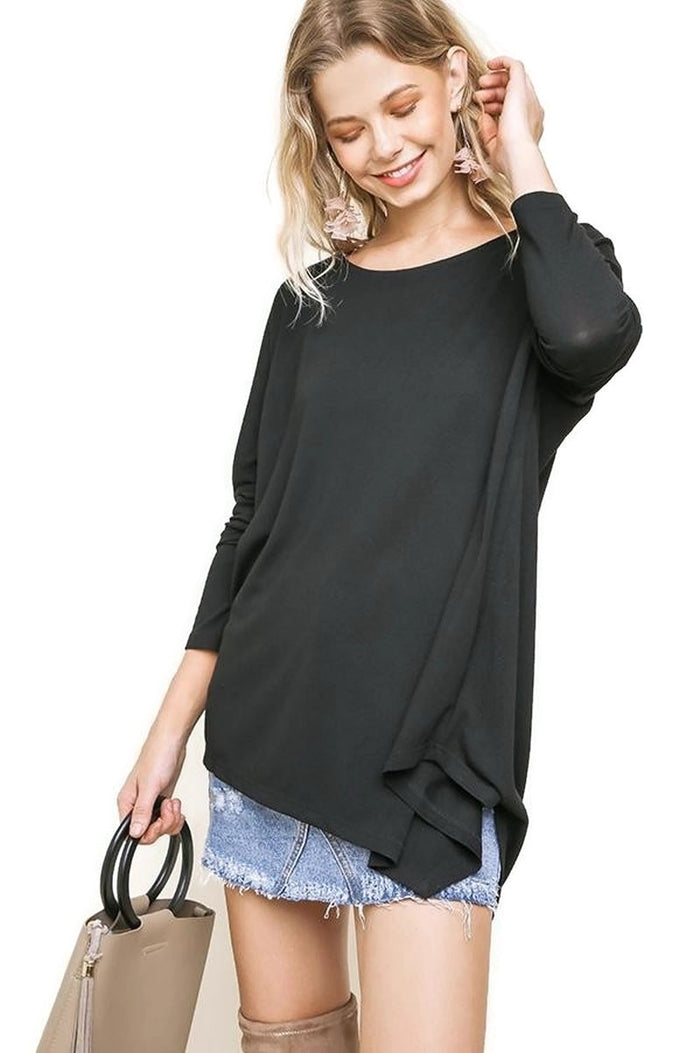 umgee USA asymmetric long sleeve top