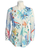 Flora Burnout Rounded Hem Top