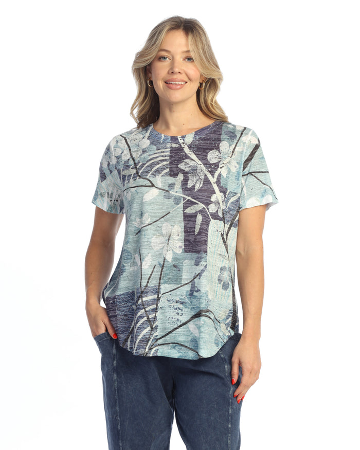 Hana Burnout Round Hem Top