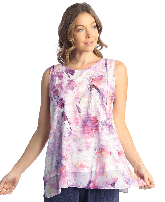 Wisteria Burnout Sleeveless Top