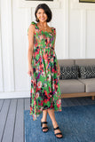 Floral Fluttery Midi Dress, Green