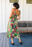 Floral Fluttery Midi Dress, Green