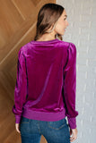 Velour Pullover, Magenta