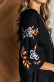 Embroidered V-Neck Blouse