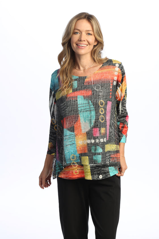 Geneva Boucle Mesh Top