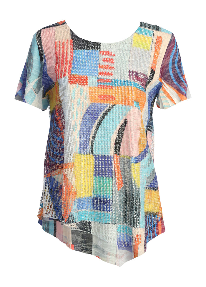 Santiago Boucle Mesh Asymmetric Top