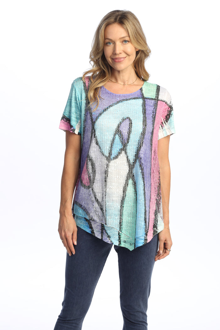 Sonata Boucle Mesh Asymmetric Top