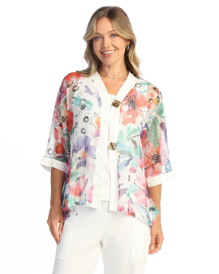 Watercolor Mesh Cardigan