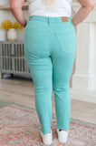 Bridgette High Rise Garment Dyed Slim Jeans, Aquamarine