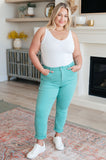 Bridgette High Rise Garment Dyed Slim Jeans, Aquamarine