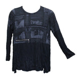 Vivian Newsprint Crinkle Top