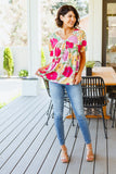 Babydoll V-Neck Floral Top