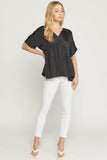 Double V Tiered Top, Black