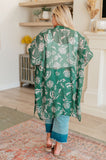 Green Sheer Floral Kimono