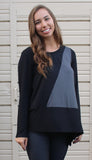 Clara Color Block Asymmetrical Modal Top