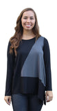 Clara Color Block Asymmetrical Modal Top