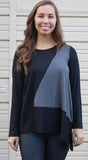 Clara Color Block Asymmetrical Modal Top