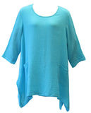 Cotton Gauze Pocket Cookiebite Top, Aqua