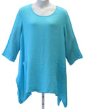 Cotton Gauze Pocket Cookiebite Top, Aqua