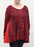 Prairie Cotton Waffle Back Cotton Top, Red