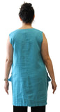 Oversized Pocket Linen Top, Teal