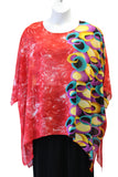 Absract Print Art to Wear Top, Red