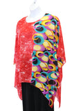 Absract Print Art to Wear Top, Red