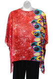 Absract Print Art to Wear Top, Red