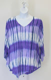 Tie Dye V-hem Top, Purple