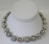 Mariana Clear, White & AB Large Floral Swarovski Crystal Necklace
