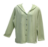 Liz & Jane Cotton French Terry Hoodie Jacket, Light Green