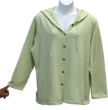 Liz & Jane Cotton French Terry Hoodie Jacket, Light Green