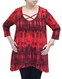 High Tides Criss Cross Cotton Top, Red