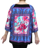 Floral Peasant Top, Peri & Fuchsia