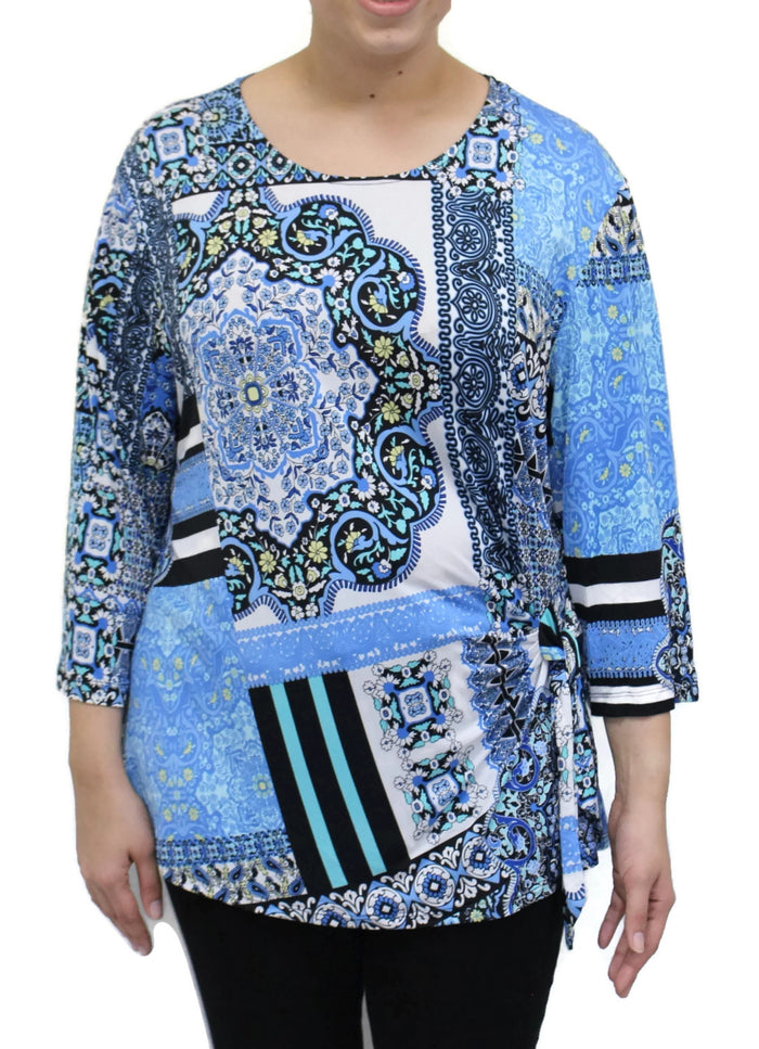 Contour Side Tie Top, Blue