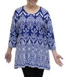 Mari Print Top, Blue
