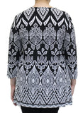 Mari Print Top, Black