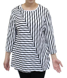 Wavy Stripe Top, Black