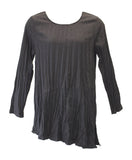 Etta Iridescent Woven Diagonal Top, Black