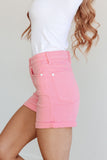 High Rise Control Top Cuffed Shorts, Pink