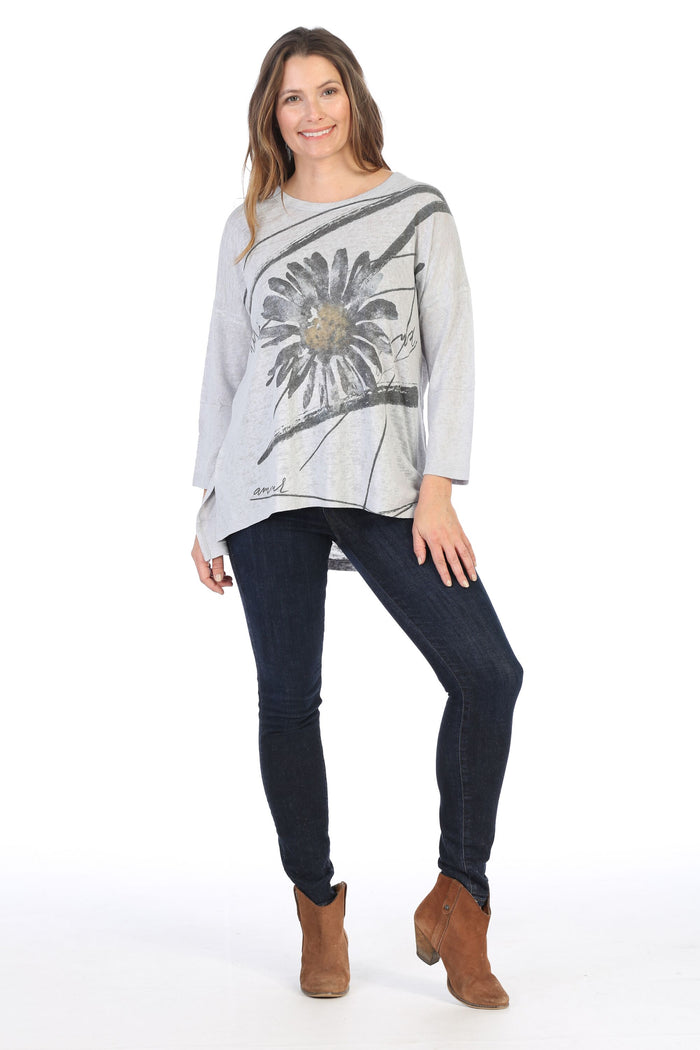 Jess & Jane Chit Chat High Low Sweater Knit Dolman Top