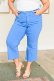 Lisa High Rise Control Top Wide Leg Crop Jeans, Sky Blue
