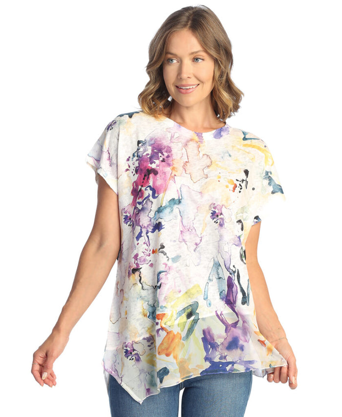 Fanciful Light Knit Asymmetric Top