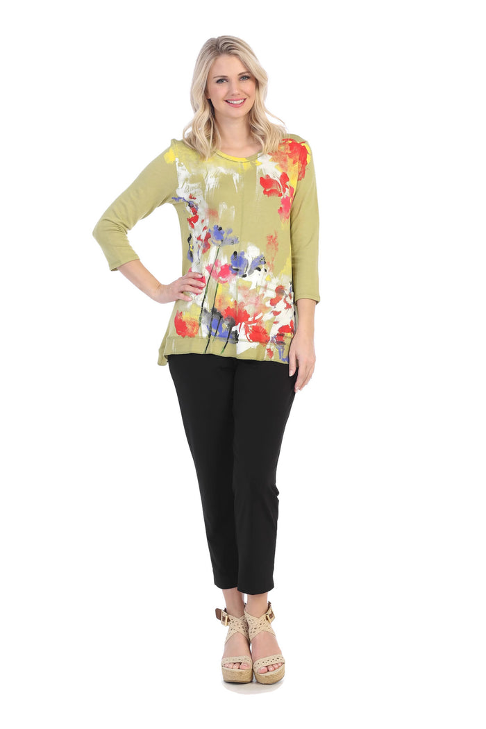 Jess & Jane Water Color Light Terry Tunic Top