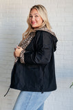 Black Windbreaker with Leopard Accents