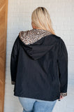 Black Windbreaker with Leopard Accents