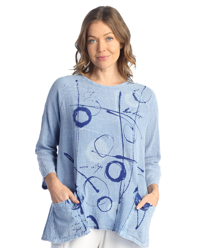 Balboa Mineral Washed Patch Pocket Cotton Gauze Top