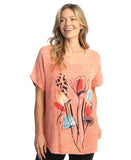 Camelia Mineral Washed Double Gauze Top